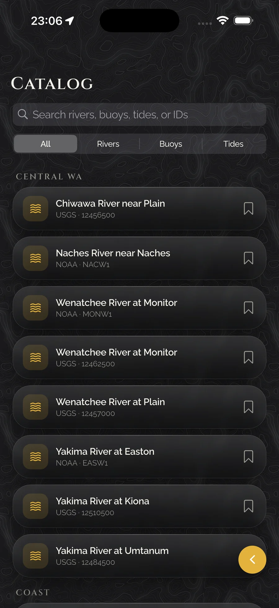 Guide Optik catalog of rivers, buoys and tide stations