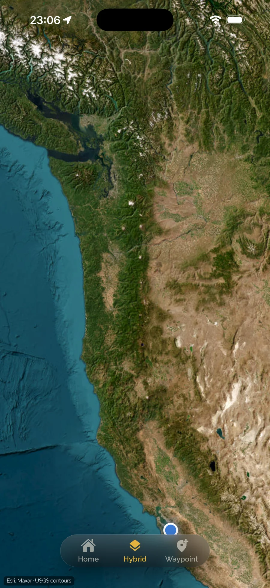 Guide Optik offline satellite map with waypoints